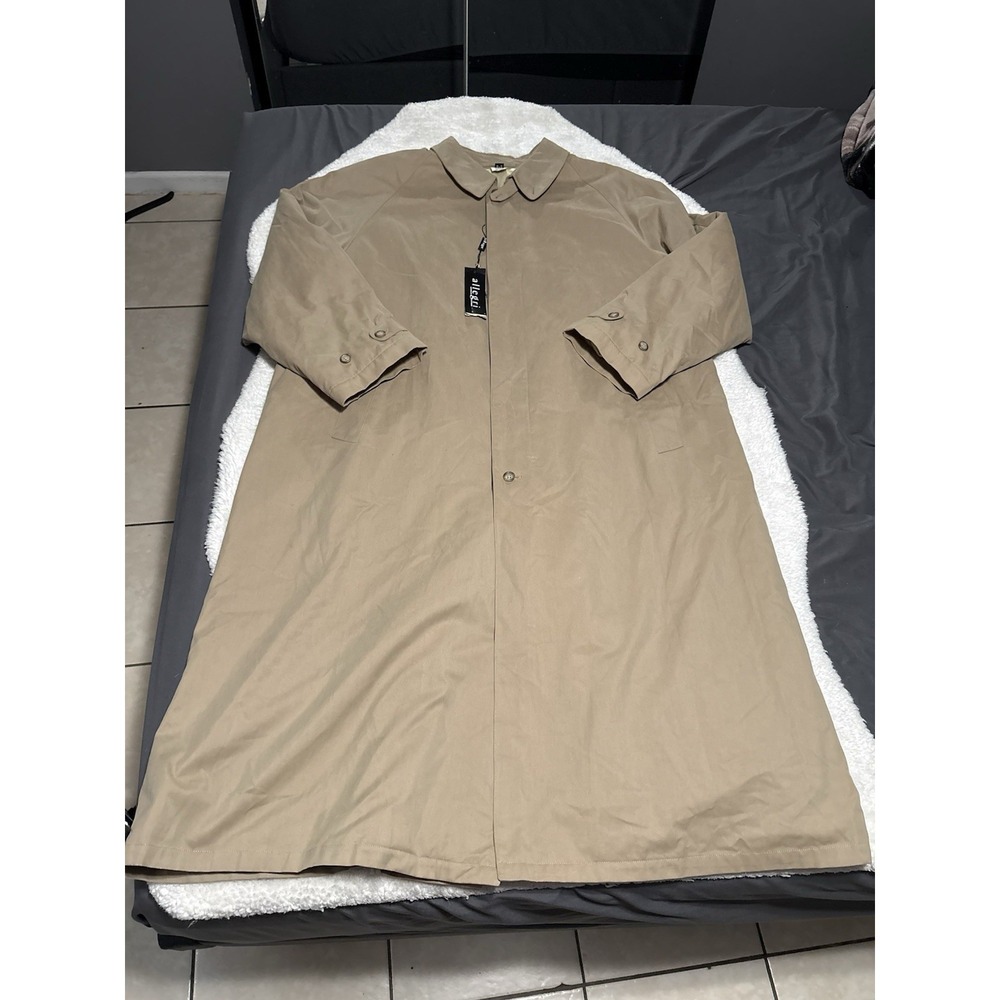 New Allegri Italy‎ Men's Beige Lined Button Trench Coat Size 50 Jacket NWT